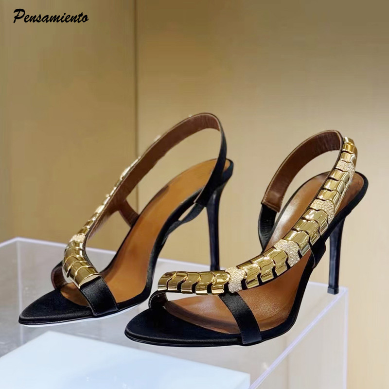 Summer Clothing Stores - Luxury Rhinestones Sequined Satin Women Gladiator