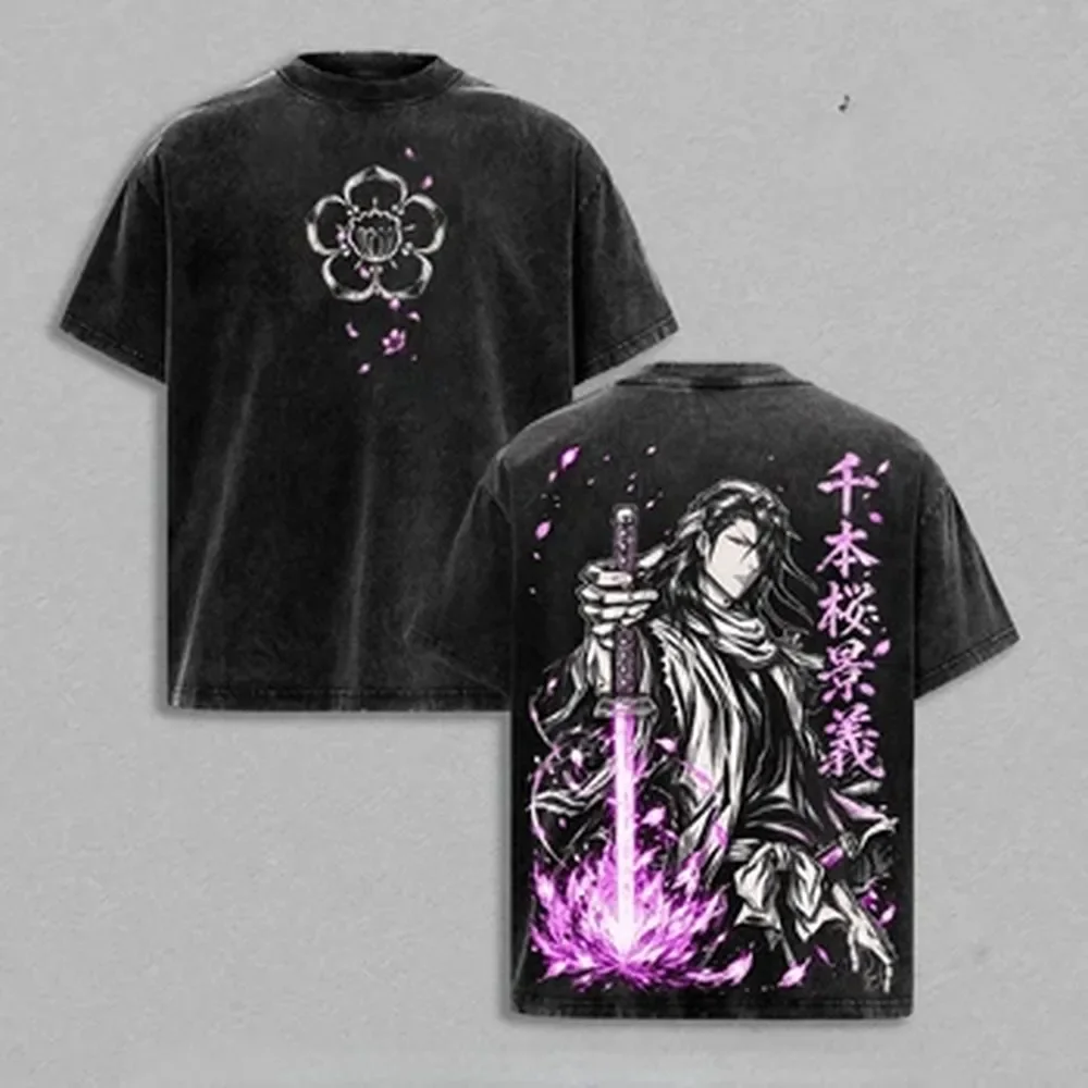 Summer Clothing Italy - Kuchiki Byakuya BLEACH T-shirt Anime Vintage