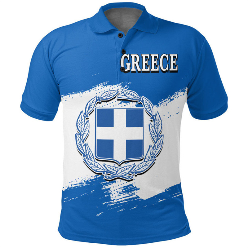 Summer Clothing For Greece - Greece Flag Map 3D Print Polo