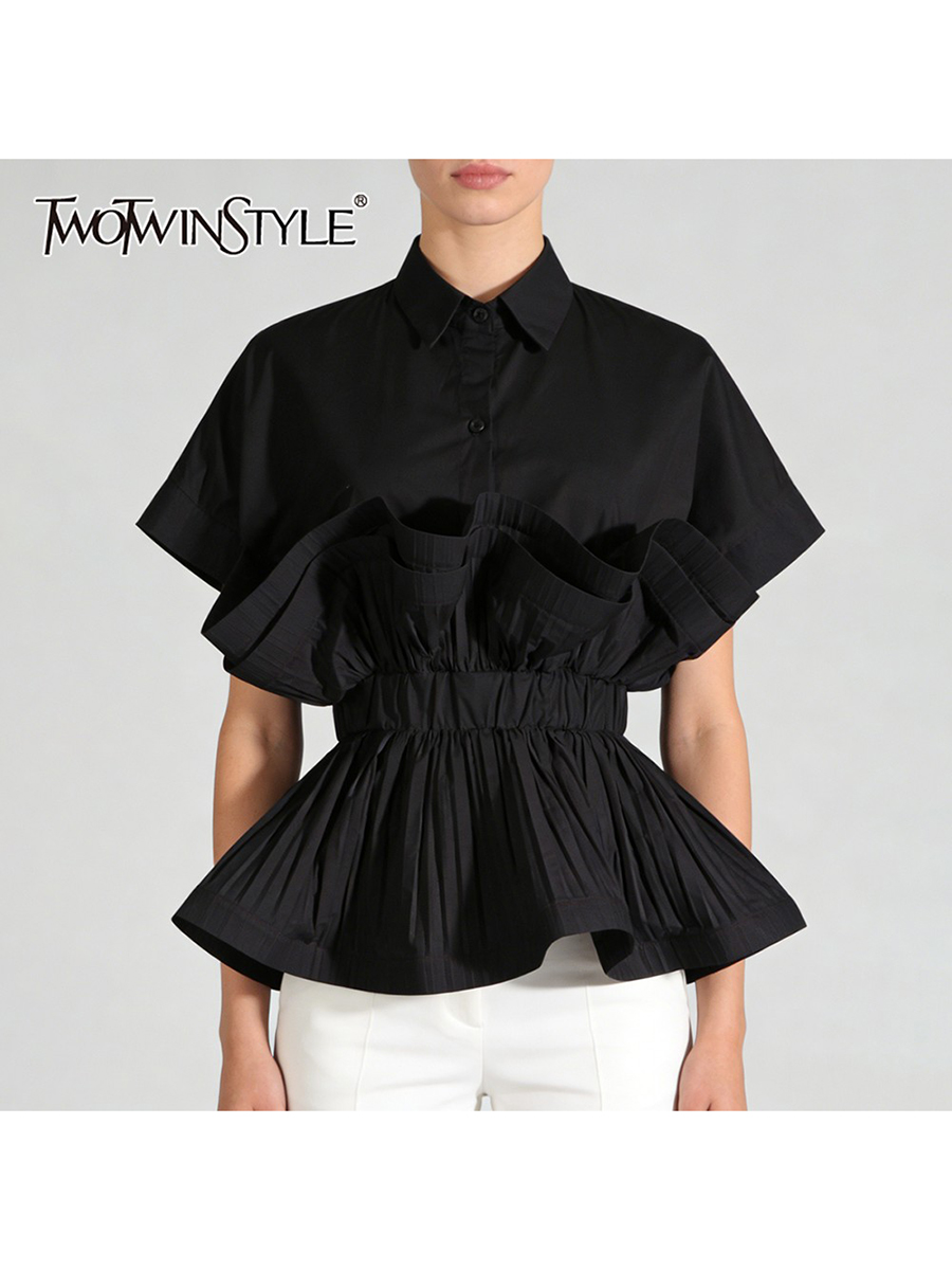 Summer Clothing Trends For Women - TWOTWINSTYLE Fashion Spliced Ruffles Folds Design