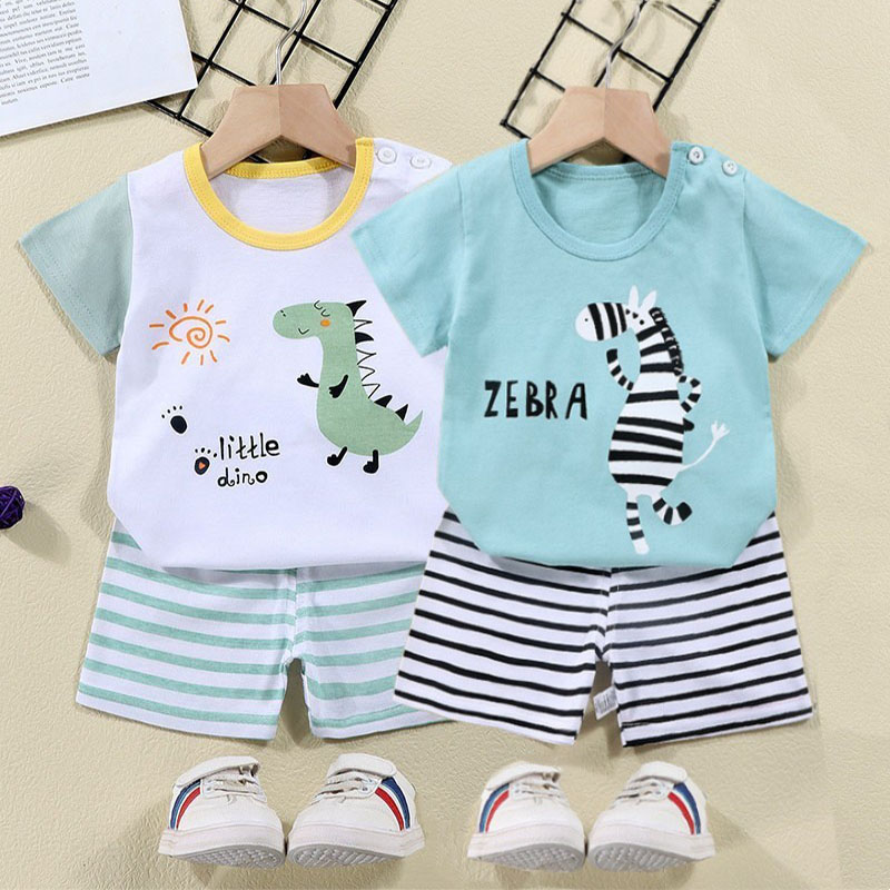 Summer Clothing For Baby Boy - Cotton Tees+Shorts 2-piece Tracksuit Set Kid