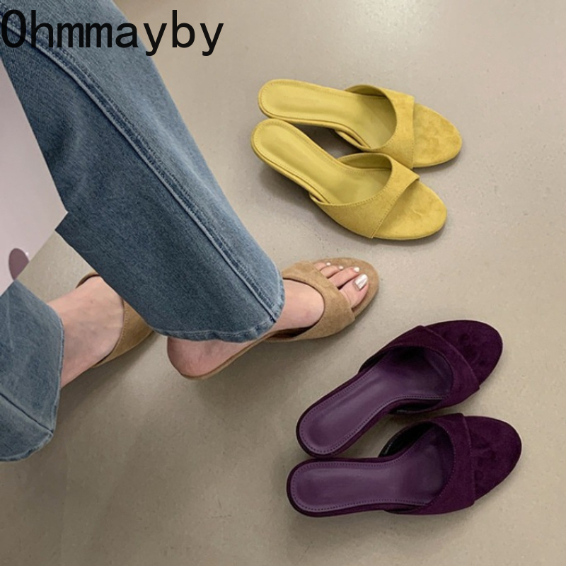Summer Vacation Clothing Women - New Women Suede Slide Open Toe