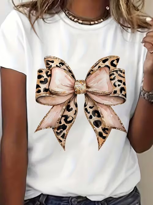 Summer Clothing Italy - item picture leopard bow 90s vintage