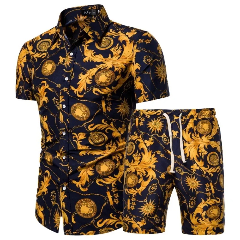 Summer Vacation Clothing Men - Summer New Men's Clothing Short-sleeved Printed