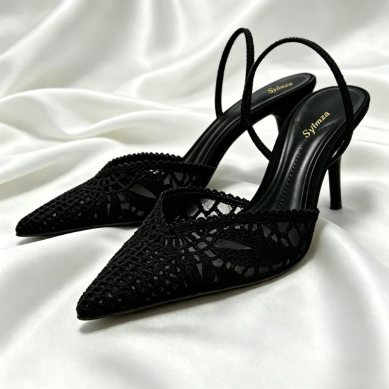 Summer Clothing Stores - Novely Hollow Woven Design Heels for