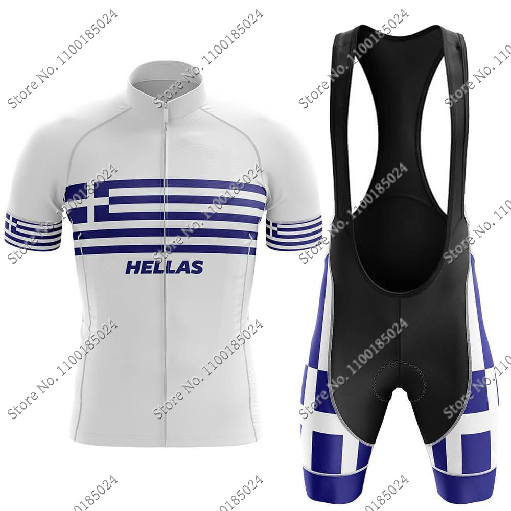 Summer Clothing For Greece - Hellas National Team Cycling Jersey Set