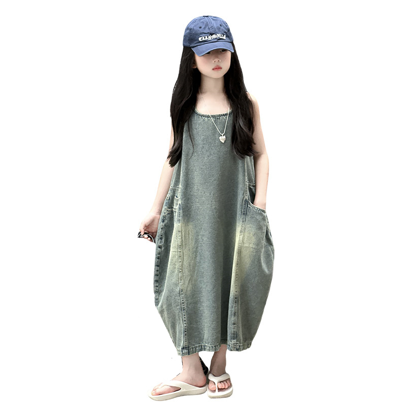 Summer Clothing Vintage - Vintage Blue Children Girls High Quality