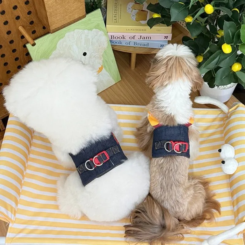 Summer Clothing Release - Pet Denim Puppy Clothes Traction Vest