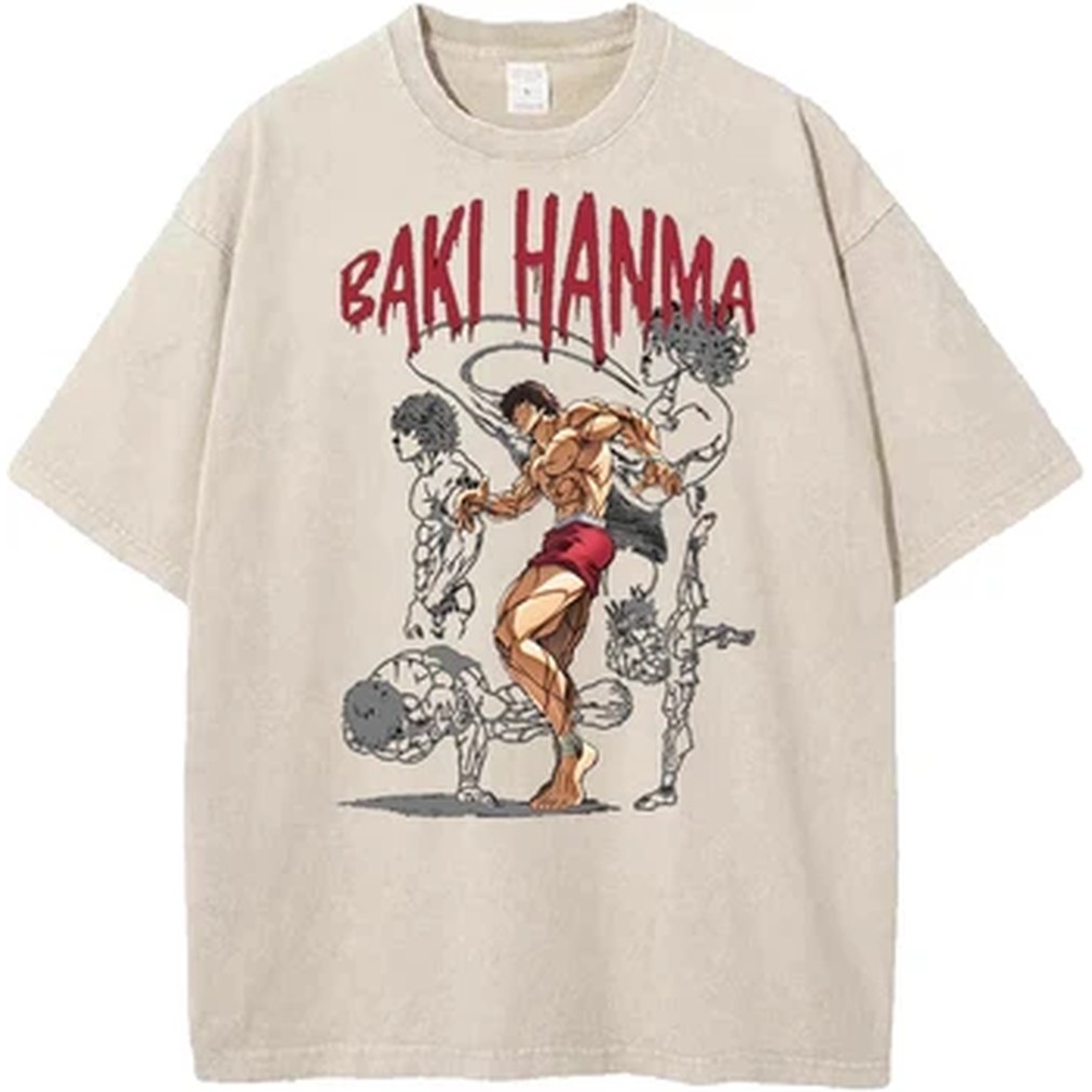 Summer Clothing Italy - Manga Baki Print T-shirt Harajuku Vintage