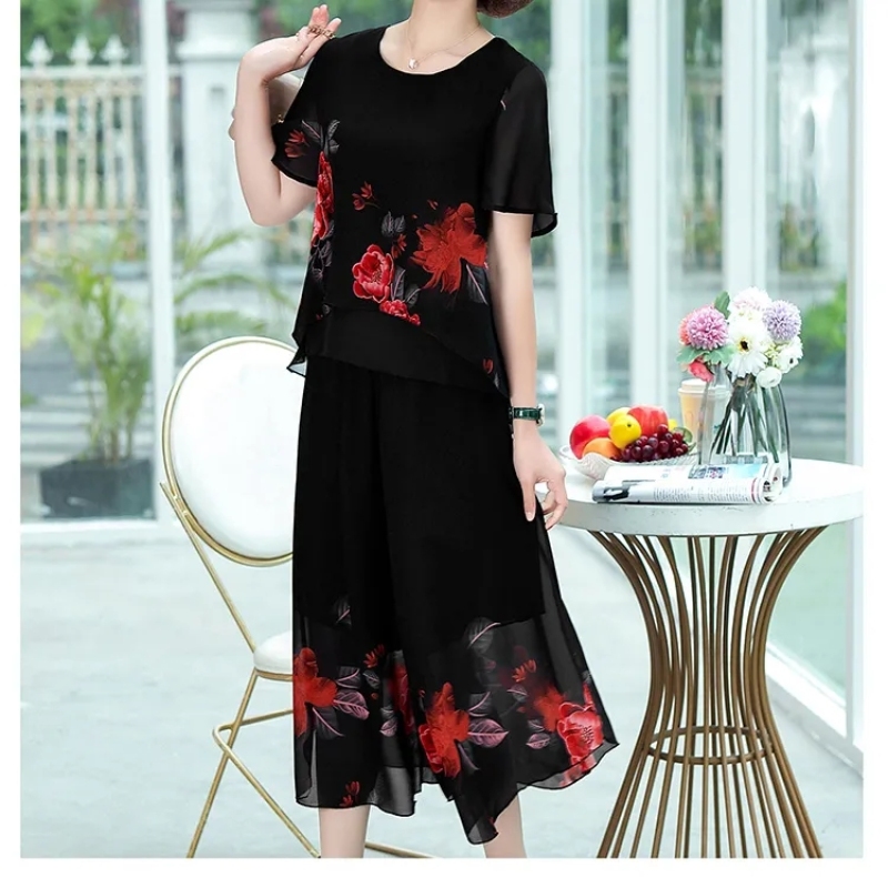 Elegant Fashion Floral Printin - Summer Clothing Vintage 评论和价格