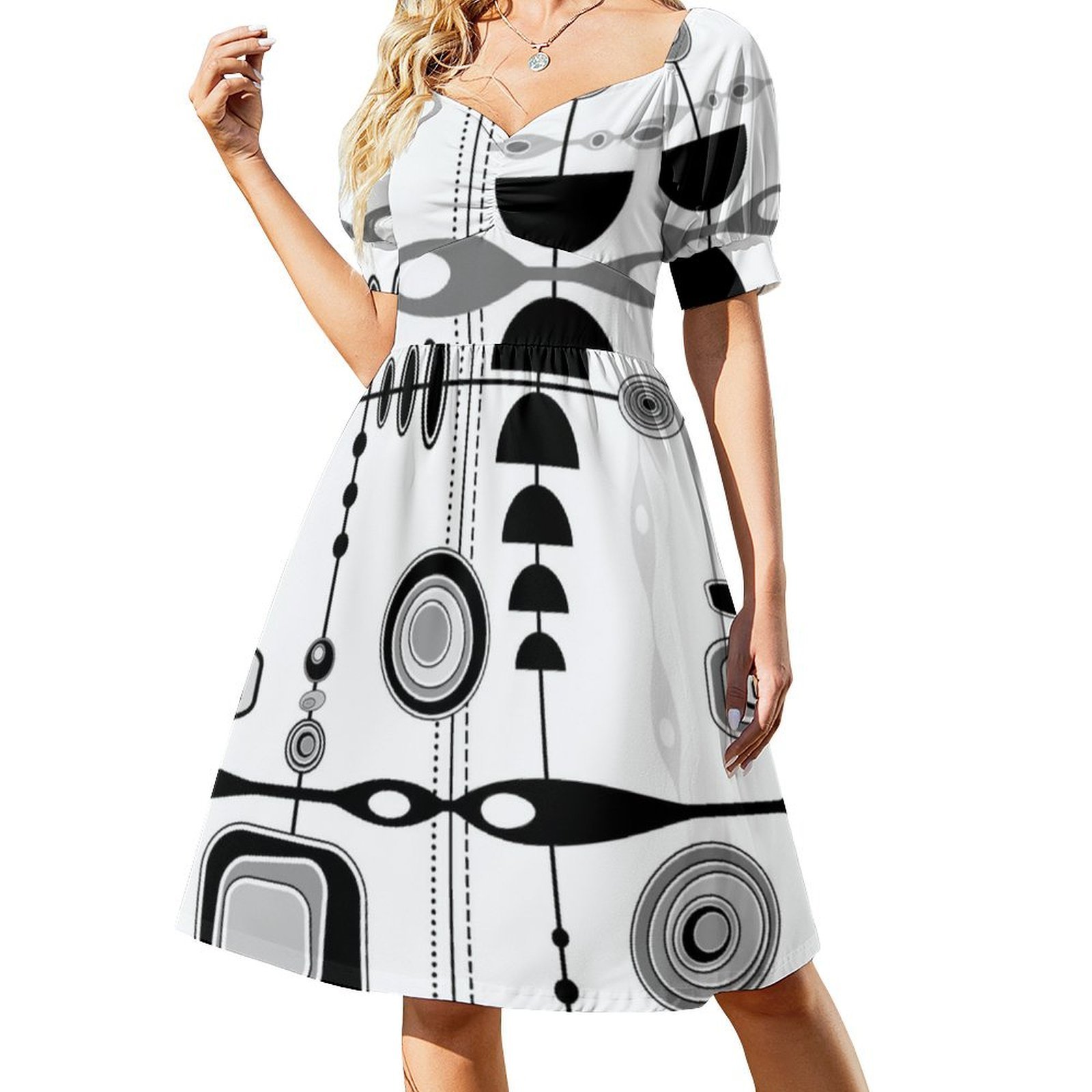 Mid Century Modern Print-Black - Summer Clothing Vintage 评论和价格