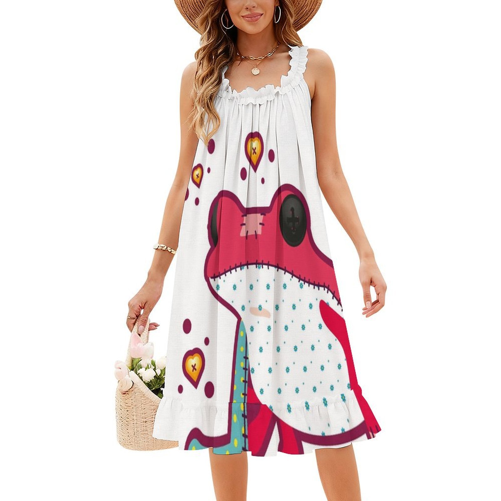 Ragdoll Frog Bohemian Sleevele - Summer Vacation Clothing Women 评论和价格