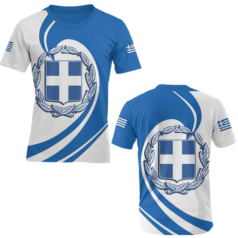 Greece Flag Map 3d Printed T S - Summer Clothing For Greece 评论和价格