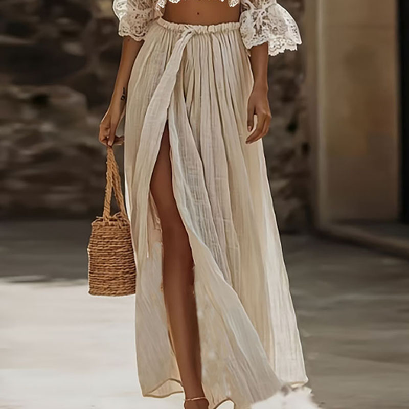 Womens Bohemian Lace Two Piece - Summer Vacation Clothing Women 评论和价格