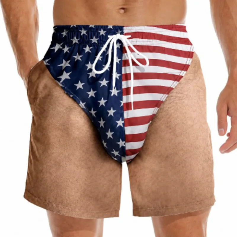 Men Summer Beach Shorts Flag P - Summer Vacation Clothing Men 评论和价格