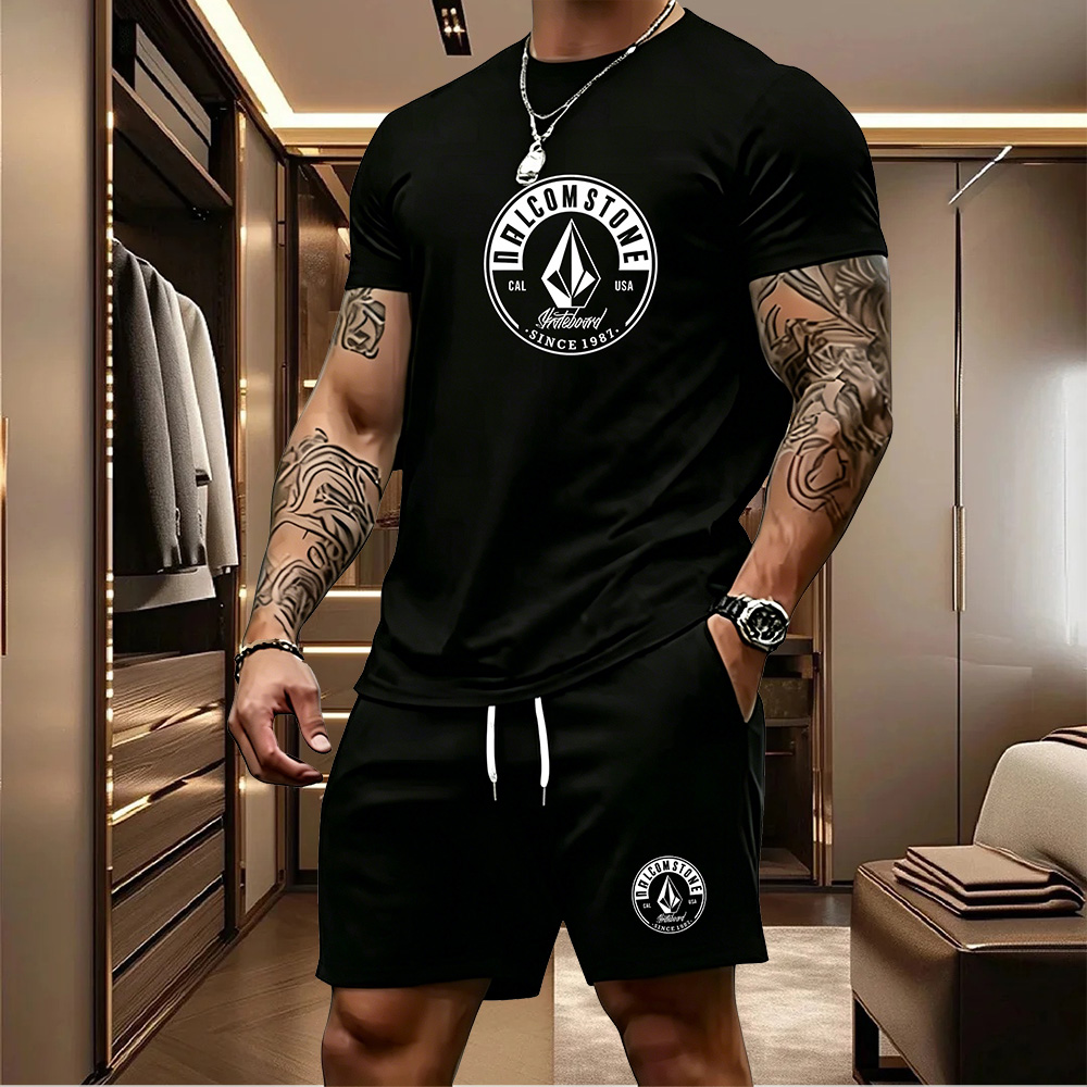 Men's Casual Sportswear 2-piec - Summer Clothing For Young Men 评论和价格