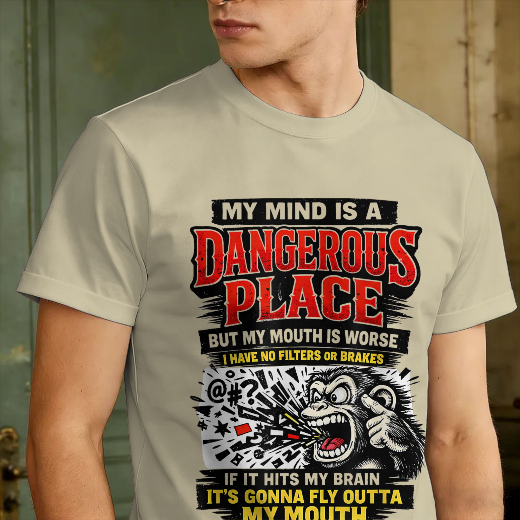Monkey My Mind Is A Dangerous  - Summer Clothing Places 评论和价格