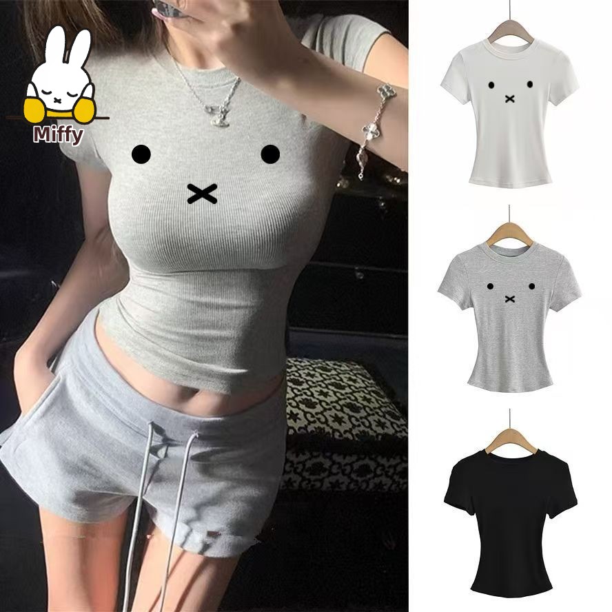 Kawaii Miffy T-shirt New Ameri - Summer Clothing Places 评论和价格