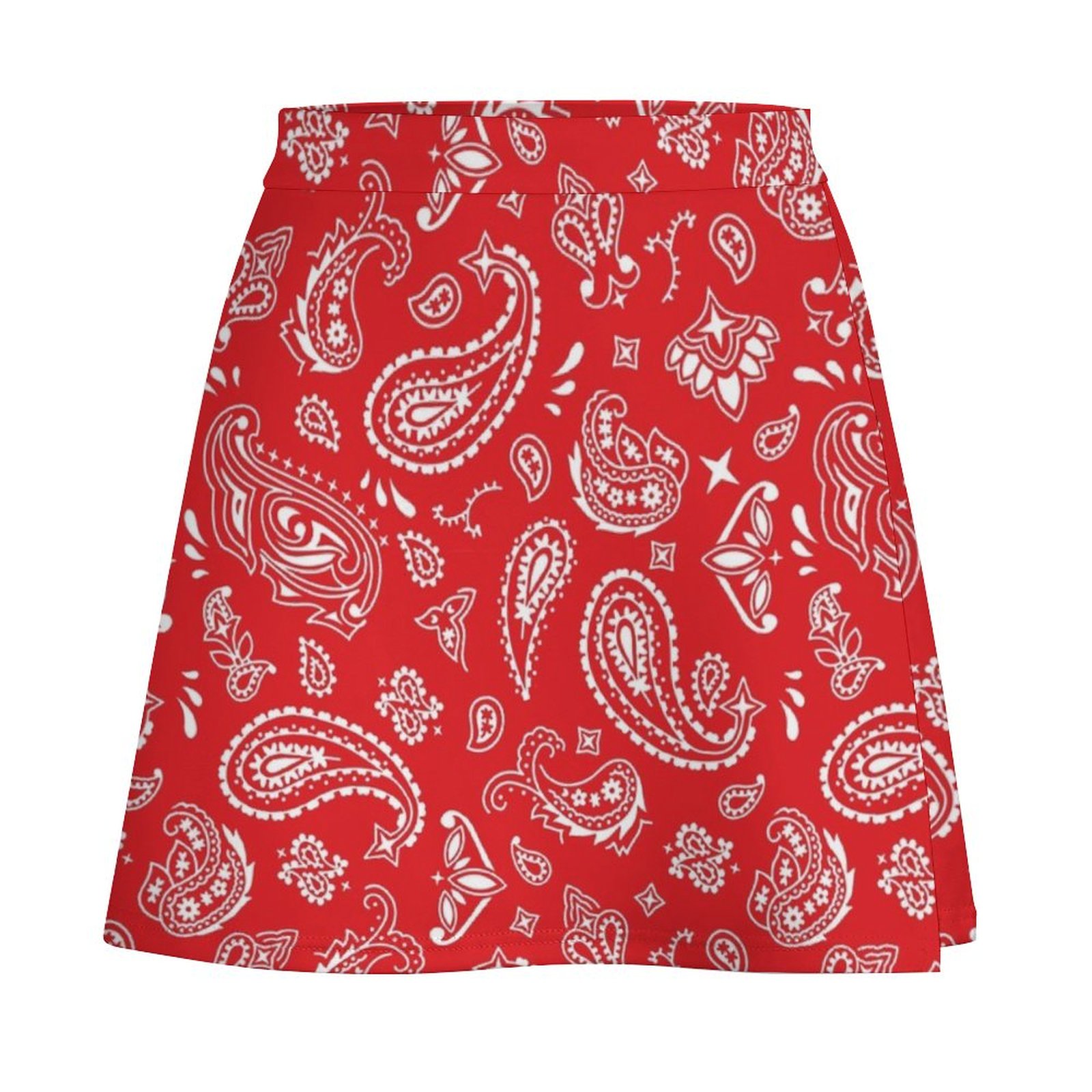 White On Red Paisley Mini Skir - Summer Clothing Online 评论和价格