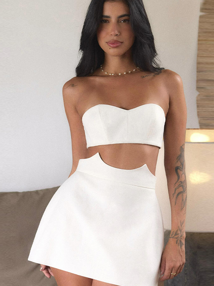 Women's Sexy Strapless Cut Out - Summer Vacation Clothing Women 评论和价格