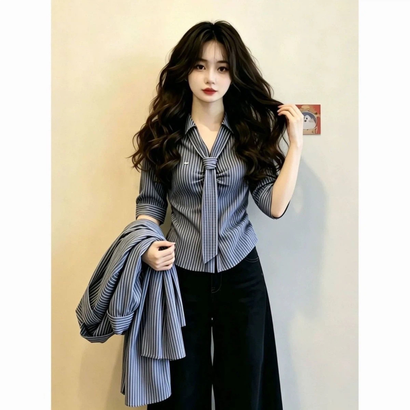 Polo Neck Lacing Short Sleeve  - Summer Clothing Trends For Women 评论和价格