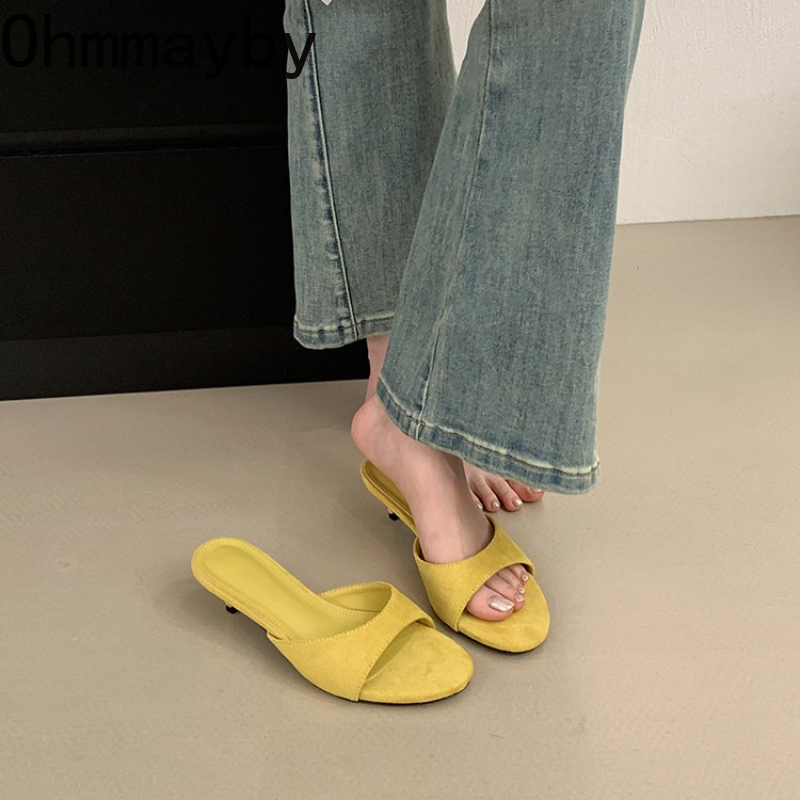 New Women Suede Slide Open Toe - Summer Vacation Clothing Women 评论和价格