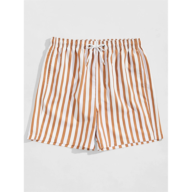 Thin Vertical Stripes Print Be - Summer Vacation Clothing Men 评论和价格