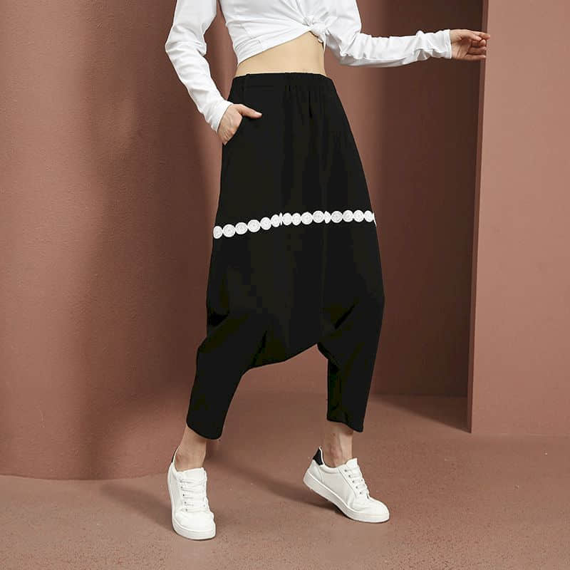 Baggy Pants Women Elastic Wais - Summer Clothing Drop 评论和价格