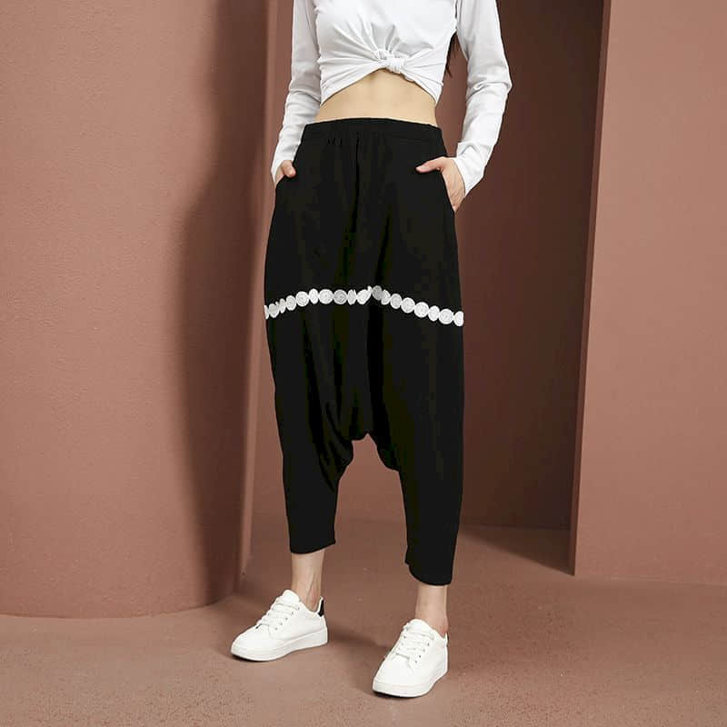 Baggy Pants Women Elastic Wais - Summer Clothing Drop 评论和价格