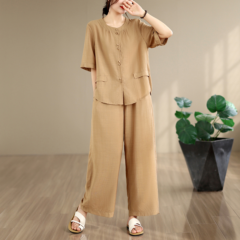 New Summer Cotton Linen Loose  - Summer Clothing For Women Over 60 评论和价格