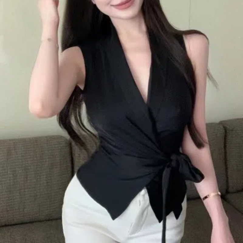 Temperament V Neck Bandage Sle - Summer Clothing Trends For Women 评论和价格