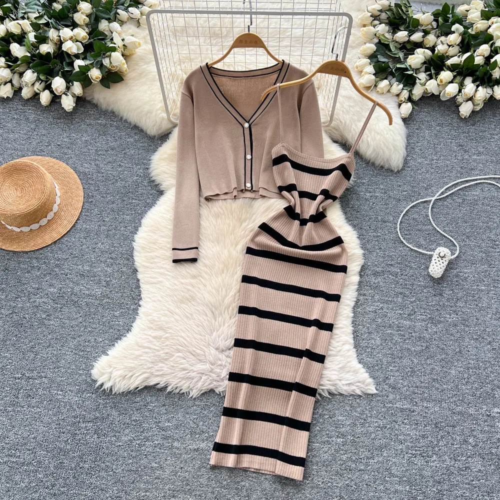 sexy basics striped Knit  slim - Summer Vacation Clothing Women 评论和价格