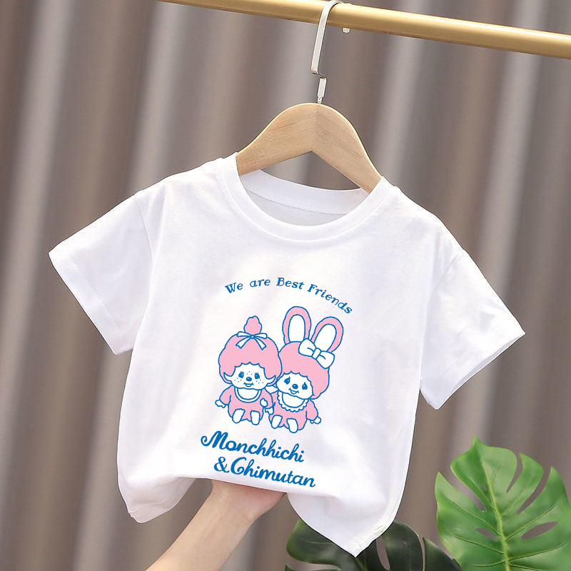 Monchhichi Kids T-shirts Anime - Summer Clothing For Baby Boy 评论和价格