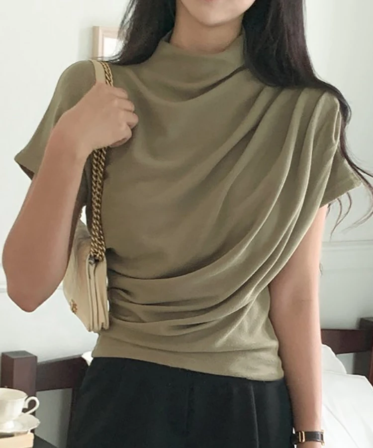 Half Turtleneck T Shirt Women  - Summer Clothing Drop 评论和价格