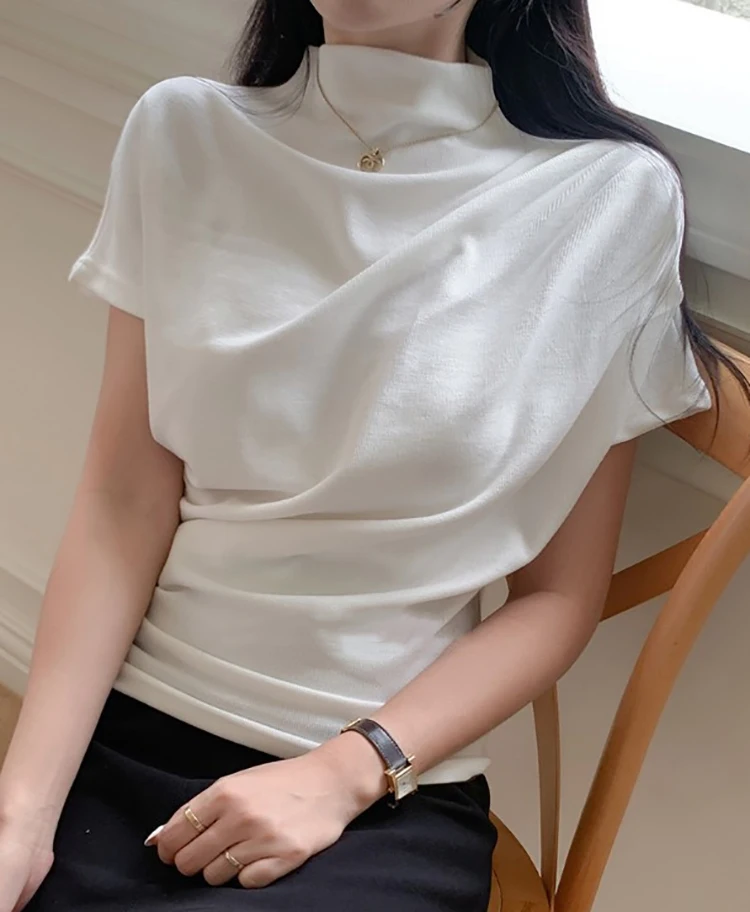 Half Turtleneck T Shirt Women  - Summer Clothing Drop 评论和价格