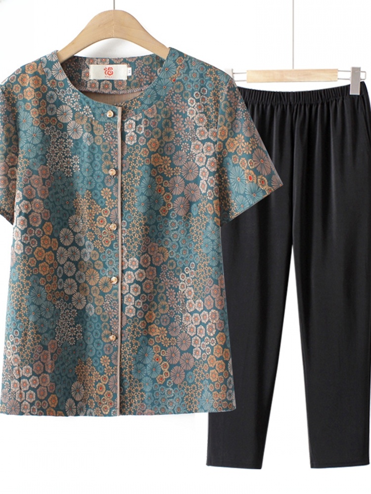 Grandma Style Short Sleeve Two - Summer Clothing For Women Over 60 评论和价格