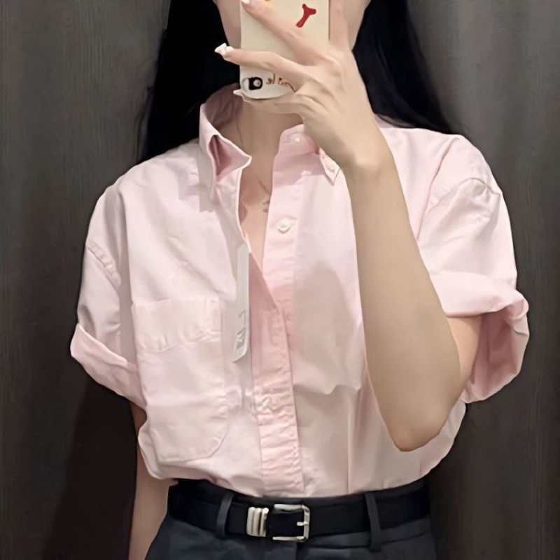 Korean Short Sleeve Polo Neck  - Summer Clothing Trends For Women 评论和价格