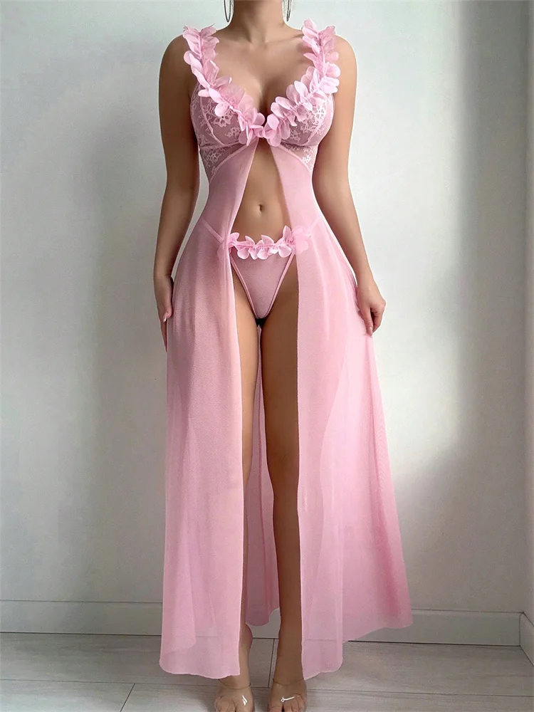 Pink Floral Sexy Nighties Wome - Summer Clothing Stores 评论和价格