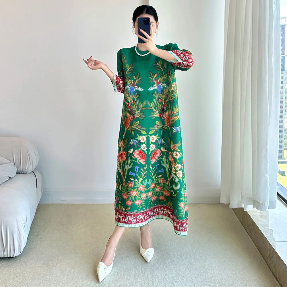 Miyake Vintage Print Dress Sev - Summer Clothing Essentials Women 评论和价格