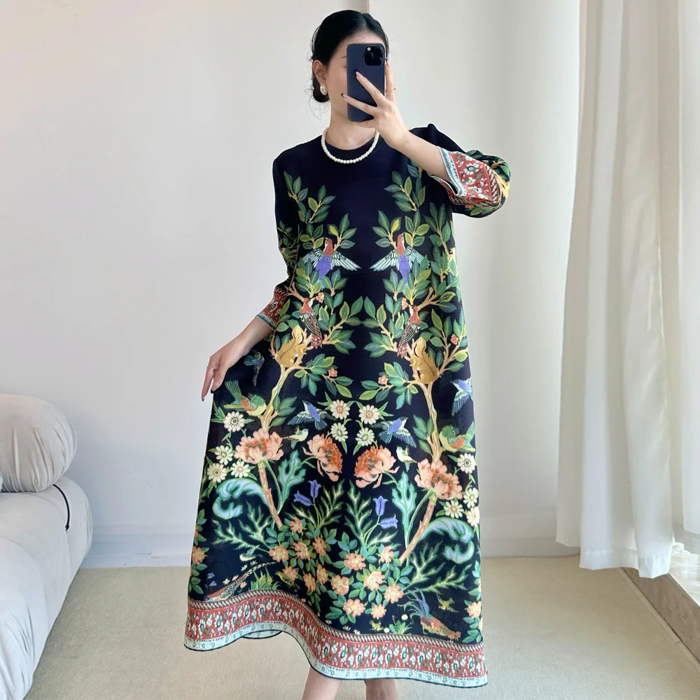 Miyake Vintage Print Dress Sev - Summer Clothing Essentials Women 评论和价格
