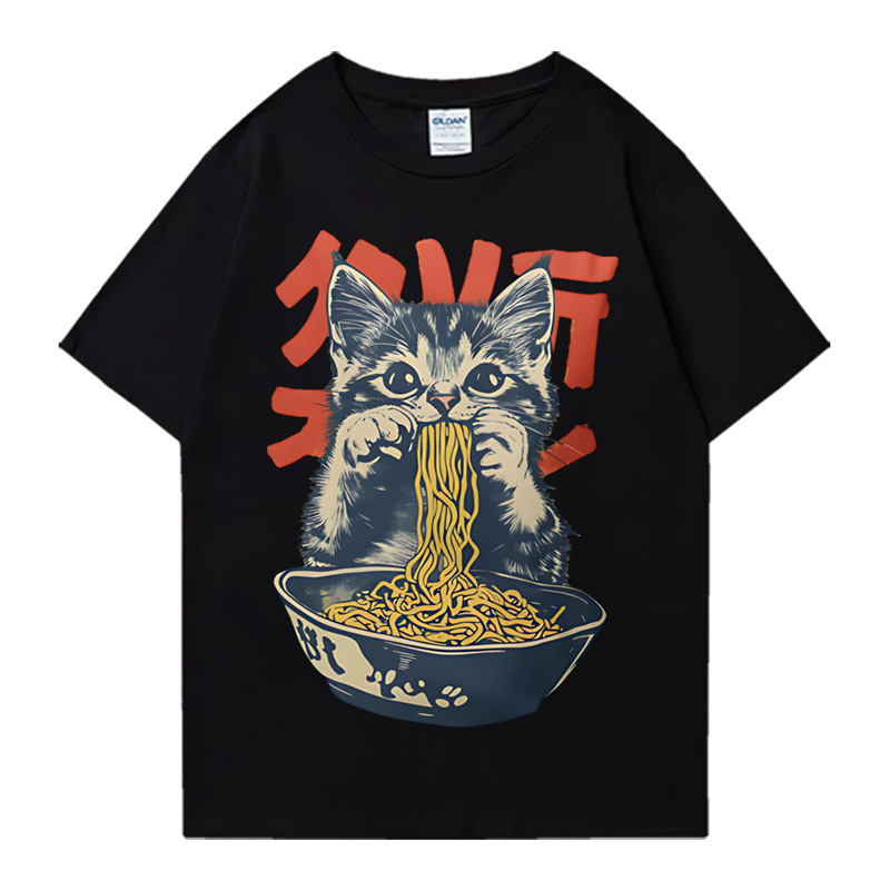 Kawaii Ramen Cat Retro Japanes - Summer Clothing Essentials Women 评论和价格