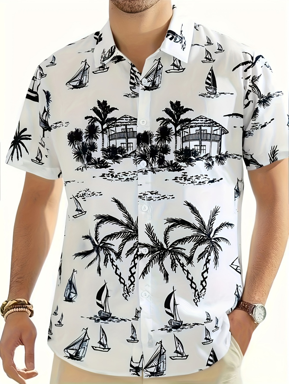 New Men's Shirt Summer Fashion - Summer Vacation Clothing Men 评论和价格