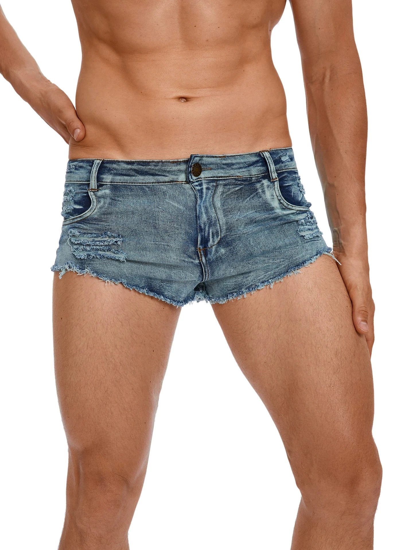 Men's Low Waist Jeans Shorts F - Summer Clothing Vintage 评论和价格