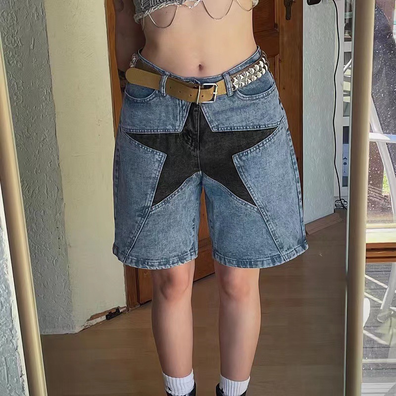 Stars Patchwork Women Short Je - Summer Clothing Vintage 评论和价格