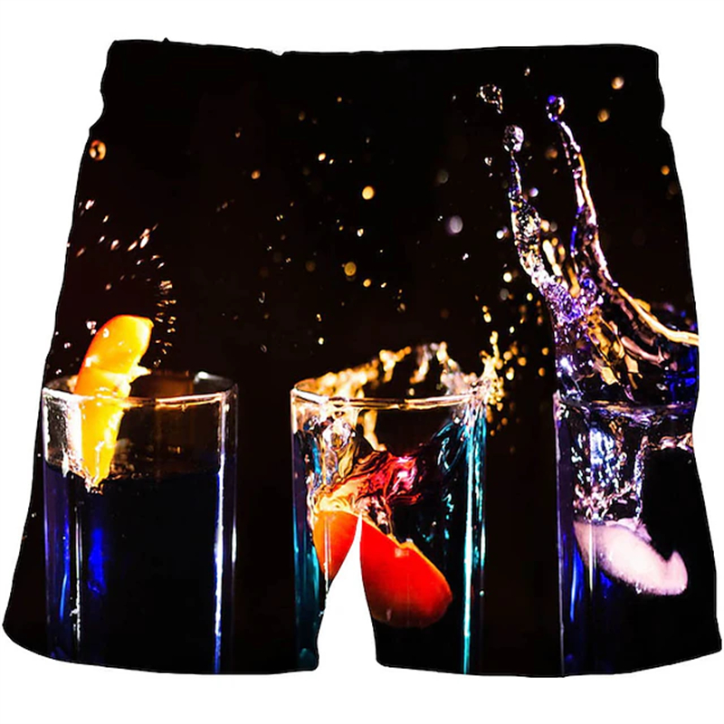 Beer 3D Graphic Shorts Men Sum - Summer Vacation Clothing Men 评论和价格