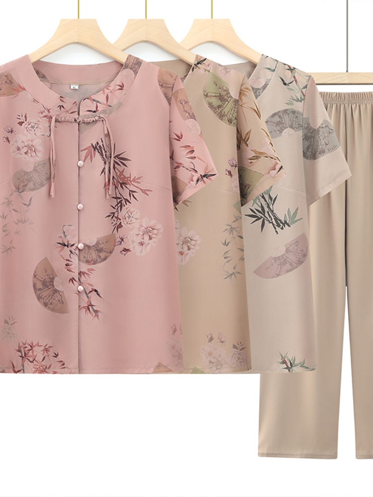 Fashionable Short Sleeve Two-P - Summer Clothing For Women Over 60 评论和价格